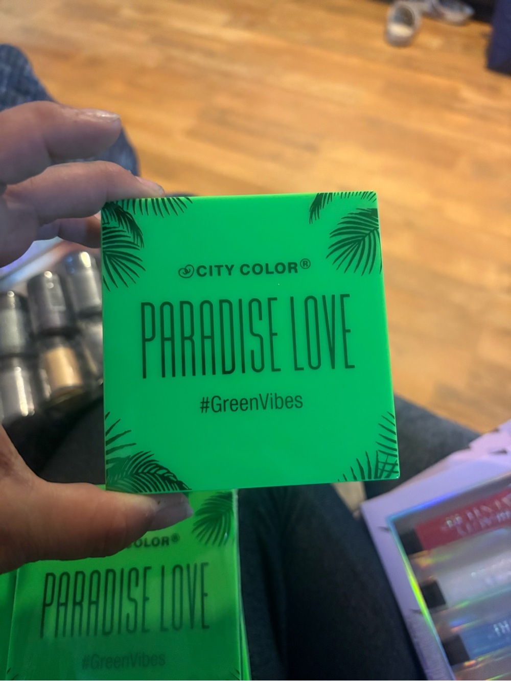 City Color Paradise Love Eyeshadow Palette - Neon Green Packaging